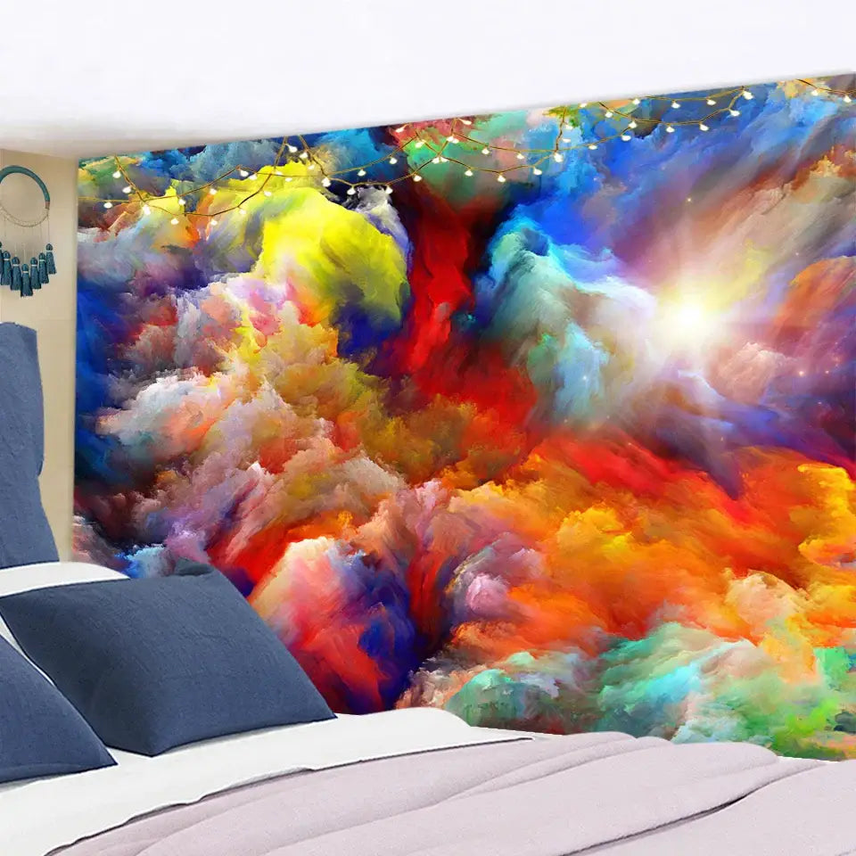 Cosmic colorful clouds tapestry – bedroom wall hanging decor