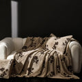 Cosy faux rabbit plush floral throw blanket living room decor