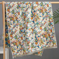 Country flowers cotton floral knit throw blanket bedroom fringe decor