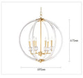 Country industrial ball chandelier gold crystal living room light