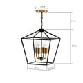 Country style iron led chandelier black & brass dining room pendant