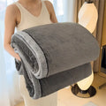 Cozy carved velvet cream & gray quilted blanket bedroom throw