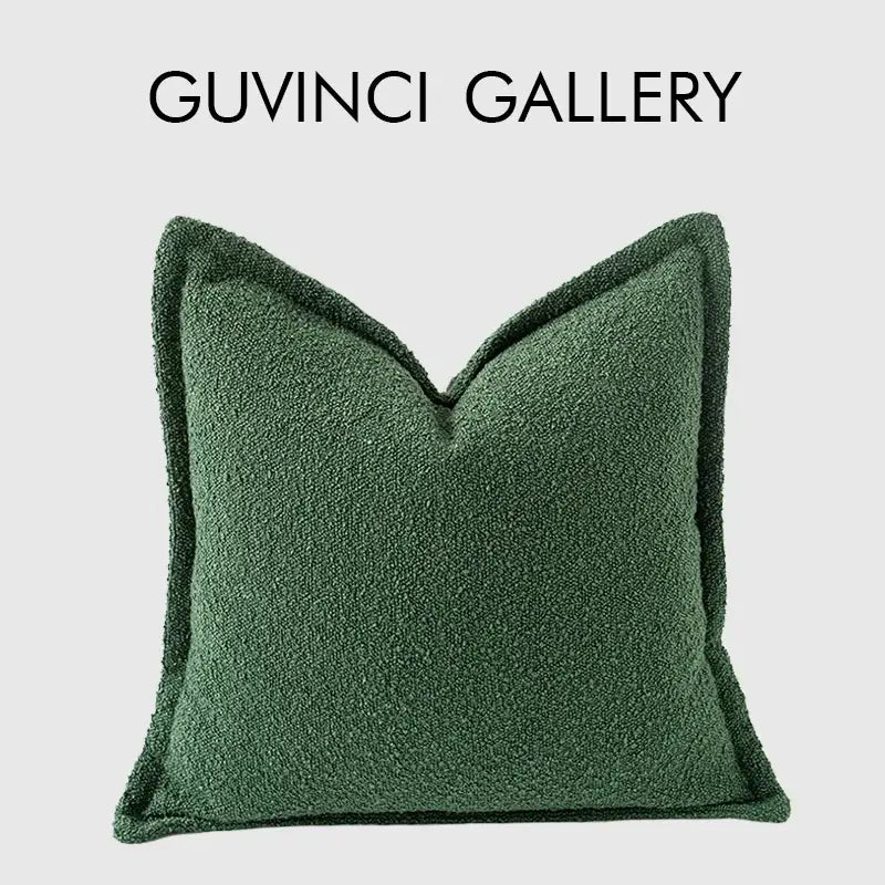 Cozy green handmade pillow cover living room textured plush decor