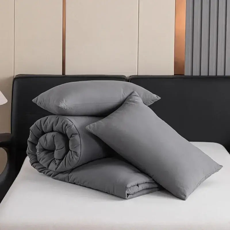 Cozy spring queen gray quilted duvet set bedroom comforter