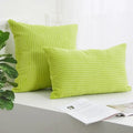 Cream corduroy striped cushion cover living room ribbed pillow