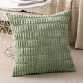 Cream corduroy striped throw pillow covers living room decor