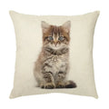 Cream cute cat face decorative cushion cover living room pillow