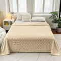 Cream diamond jacquard coral fleece blanket bedroom throw bedding