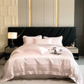 Cream embroidered ice silk bedding set for bedroom
