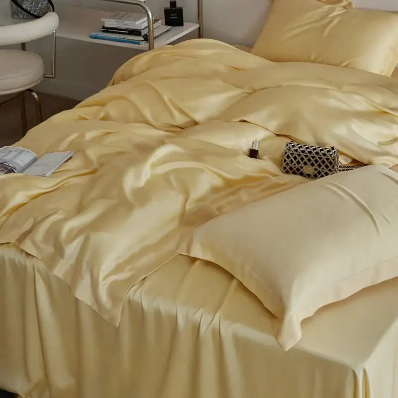 Cream eucalyptus lyocell luxury bedding set for bedroom