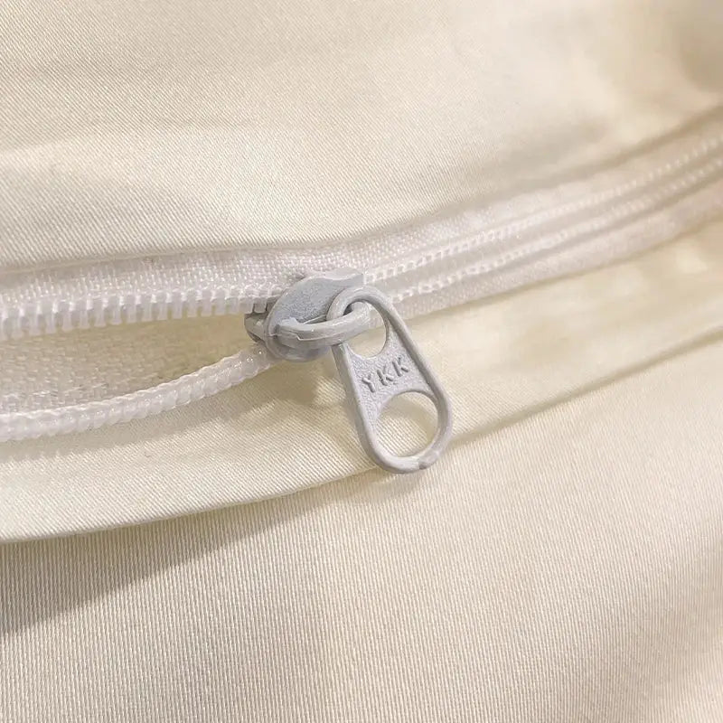 Cream floral embroidery silky duvet set bedroom sweet home decor