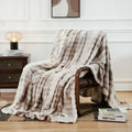 Cream fuzzy faux fur blanket bedroom and living room throw