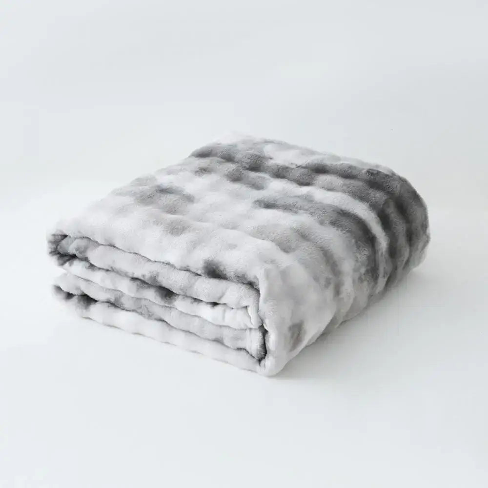 Cream fuzzy faux fur blanket bedroom and living room throw