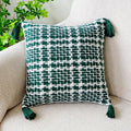 Cream green tulip embroidery cushion cover living room pillow case