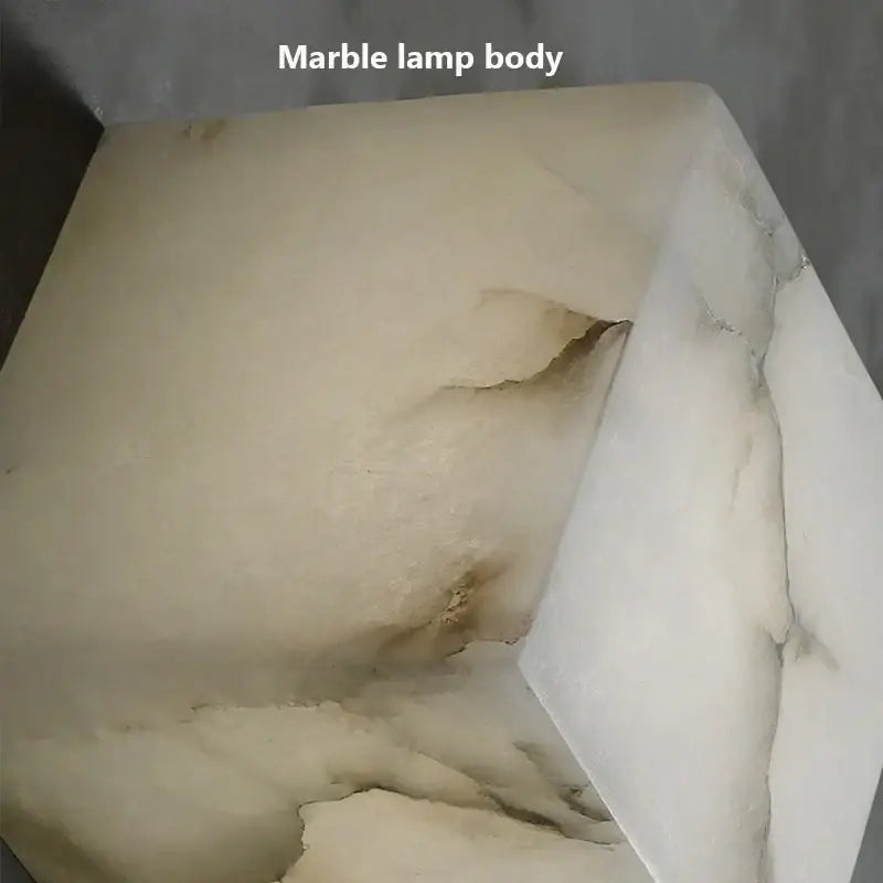 Cream onyx marble cube led wall sconce for bedroom lighting