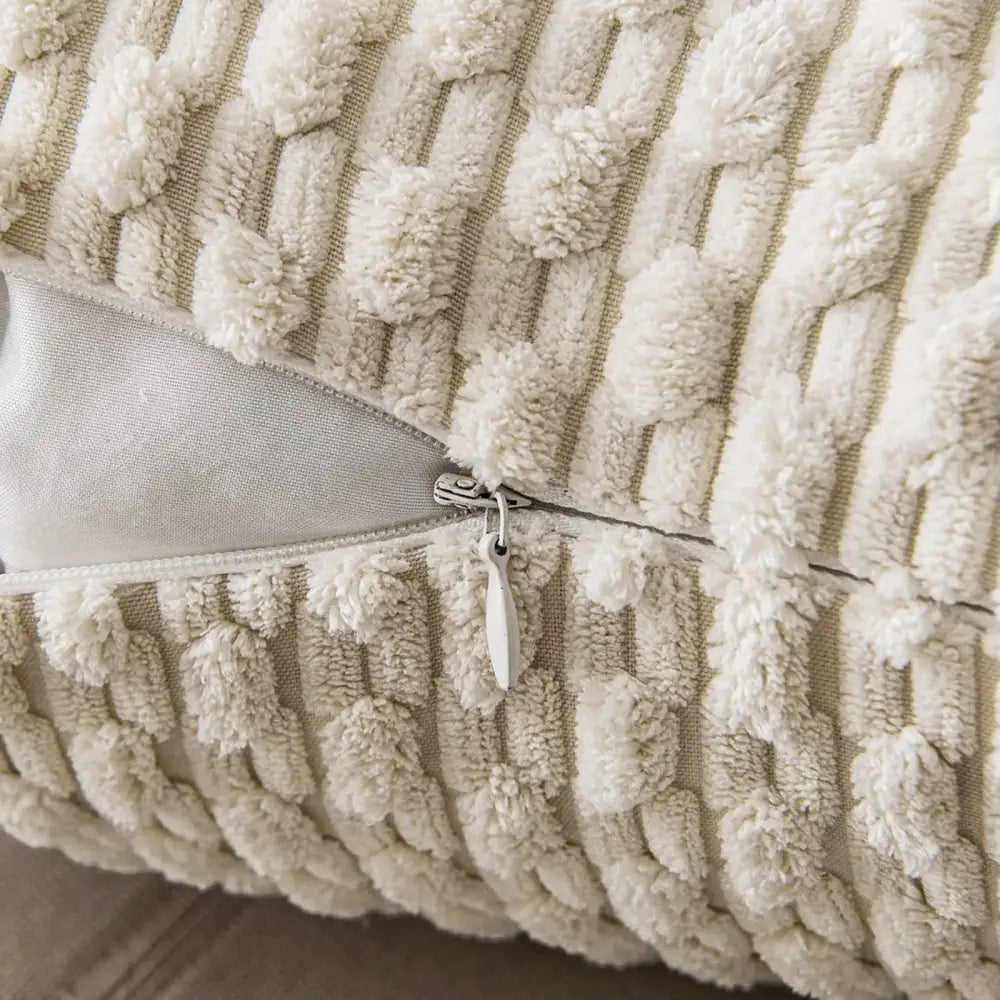 Cream textured knit decorative pillow cover living room throw pillow