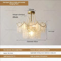 Cream wind crystal chandelier gold living room pendant light
