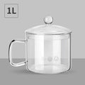 Creative clear glass salad bowl with handle for kitchen and dining room