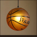 Creative orange basketball pendant light bedroom hoop lamp