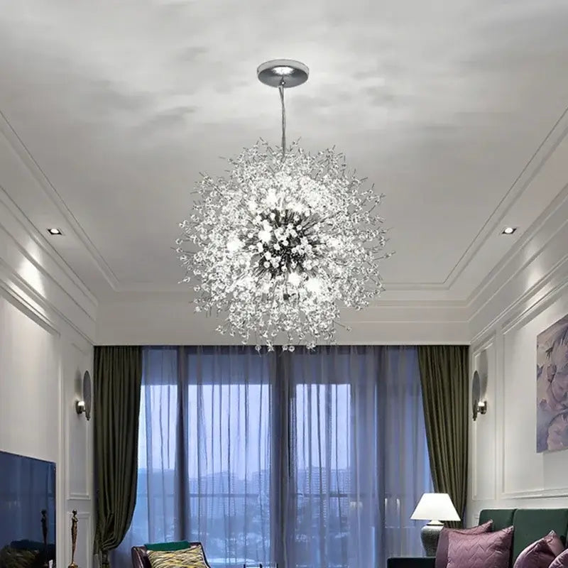 Crystal dandelion chandelier led pendant lamp for dining room