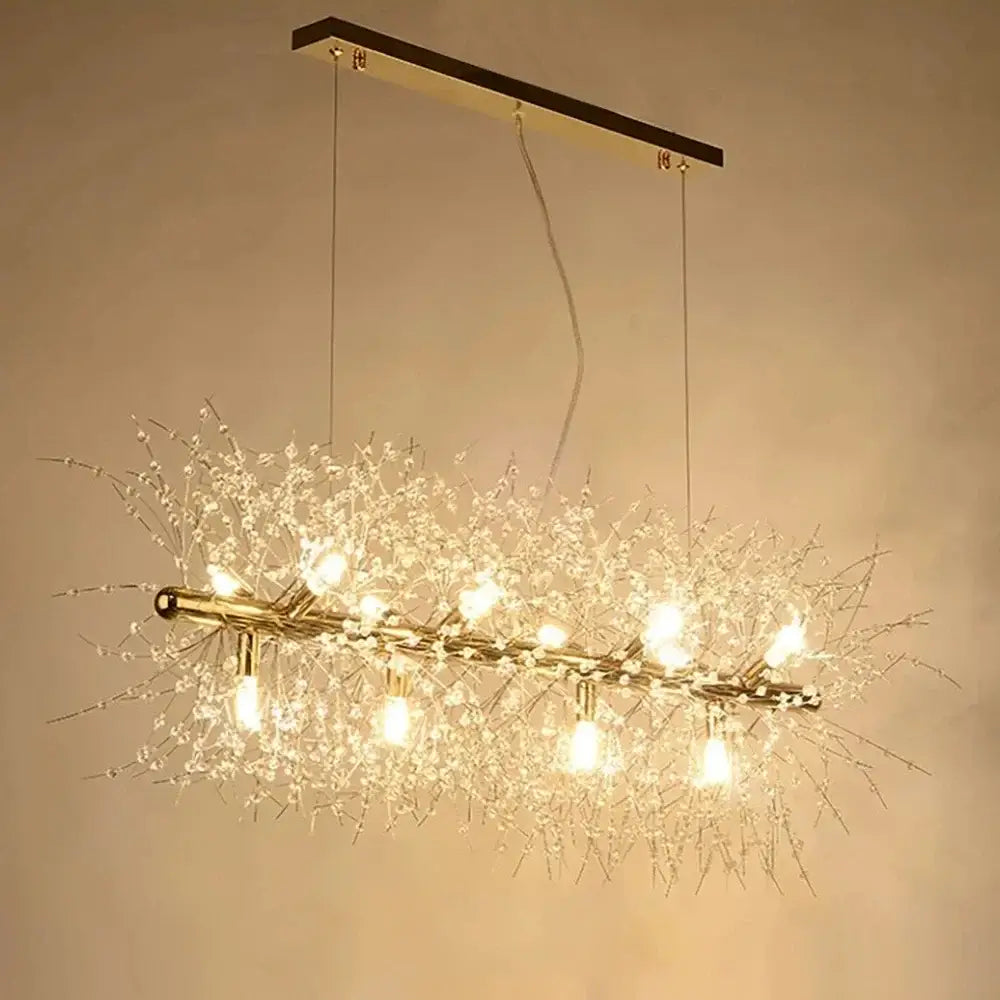 Crystal dandelion chandelier led pendant lamp for dining room