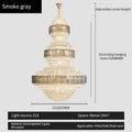 Crystal duplex chandelier gold tiered light for hotel lobby