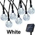 Crystal fairy solar string lights warm yellow patio decor