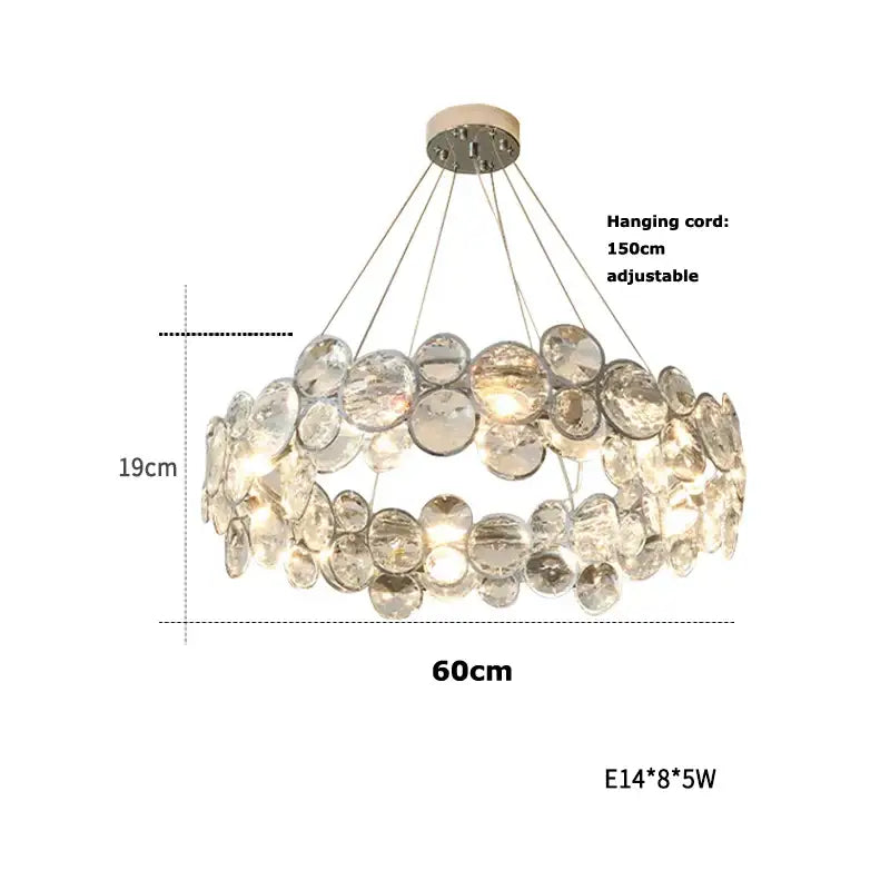 Crystal magic ring pendant light dining room crystal bubble chandelier