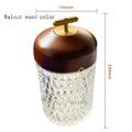 Crystal table lamp with wood lid for bedroom night light