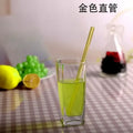 Curved amber glass drinking straw kitchen accessory