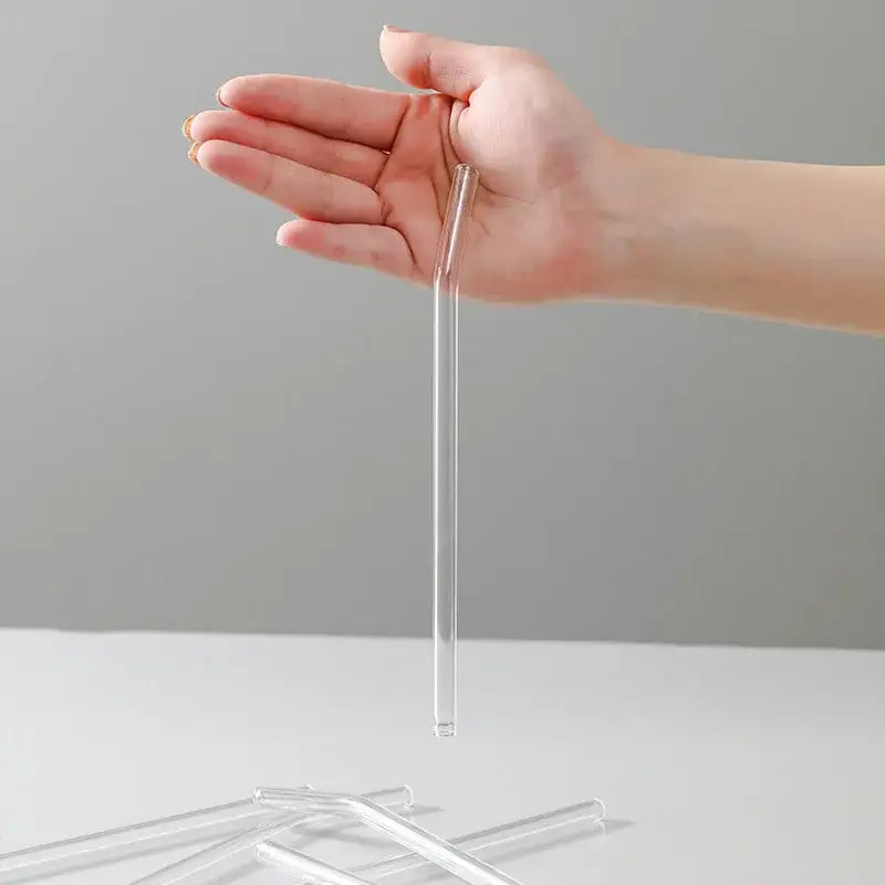 Curved clear glass straws kitchen reusable eco friendly decorbites glass