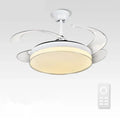 Curved white decorbites led ceiling fan for bedroom lighting