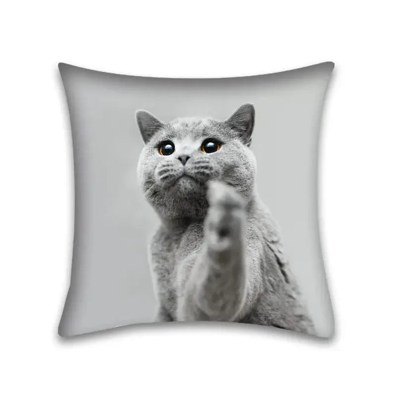 Cute cat anime pillow case – bedroom and living room square cushion