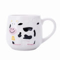 Cute cow ceramic mug kitchen 3d animal coffee cup white & black