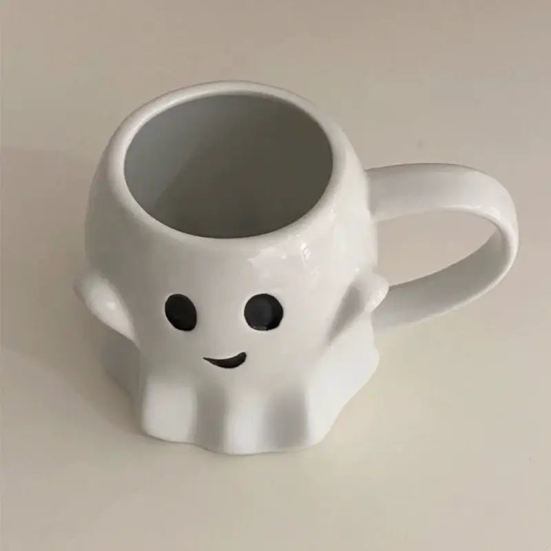 Cute ghost white ceramic mug set kitchen coffee cups