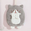 Cute patchwork & white cat hand towel – bathroom plush sponge