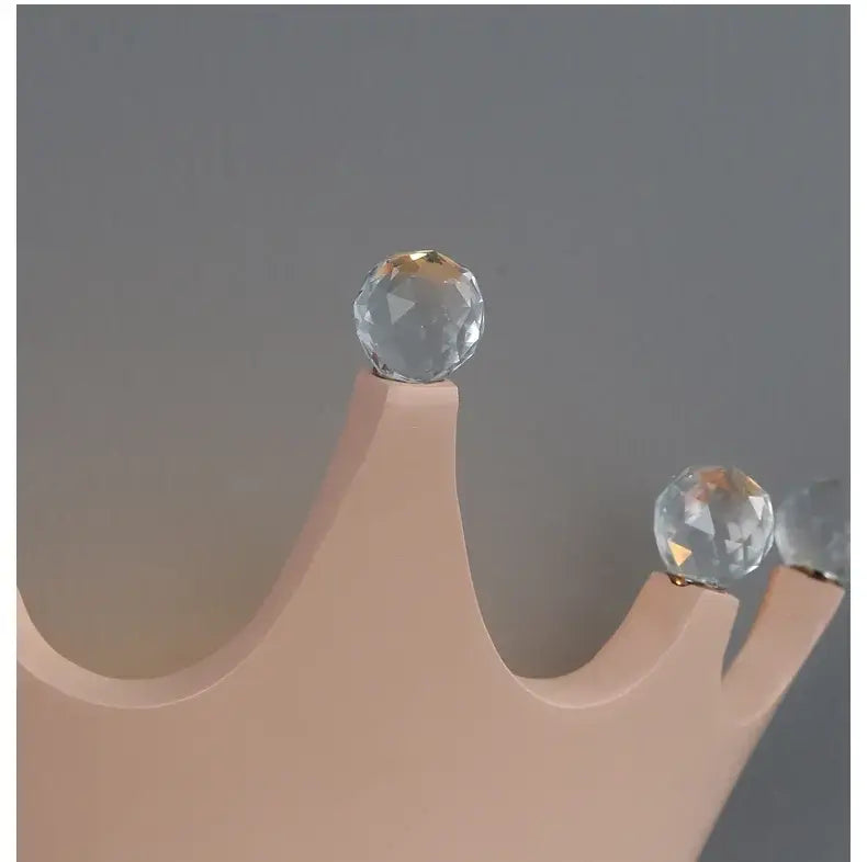 Cute resin crystal pink crown wall sconce bedroom light