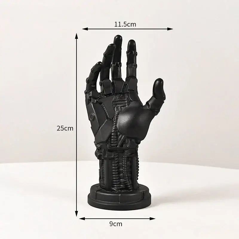 Cyberpunk silver & gold mechanical arm desktop stand gaming decor