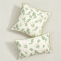 Daisy floral embroidery cream cushion cover living room pillow