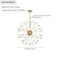 Dandelion golden ball starburst chandelier gold & white dining room