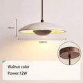 Danish cream stone and wood pendant lamp for bedroom