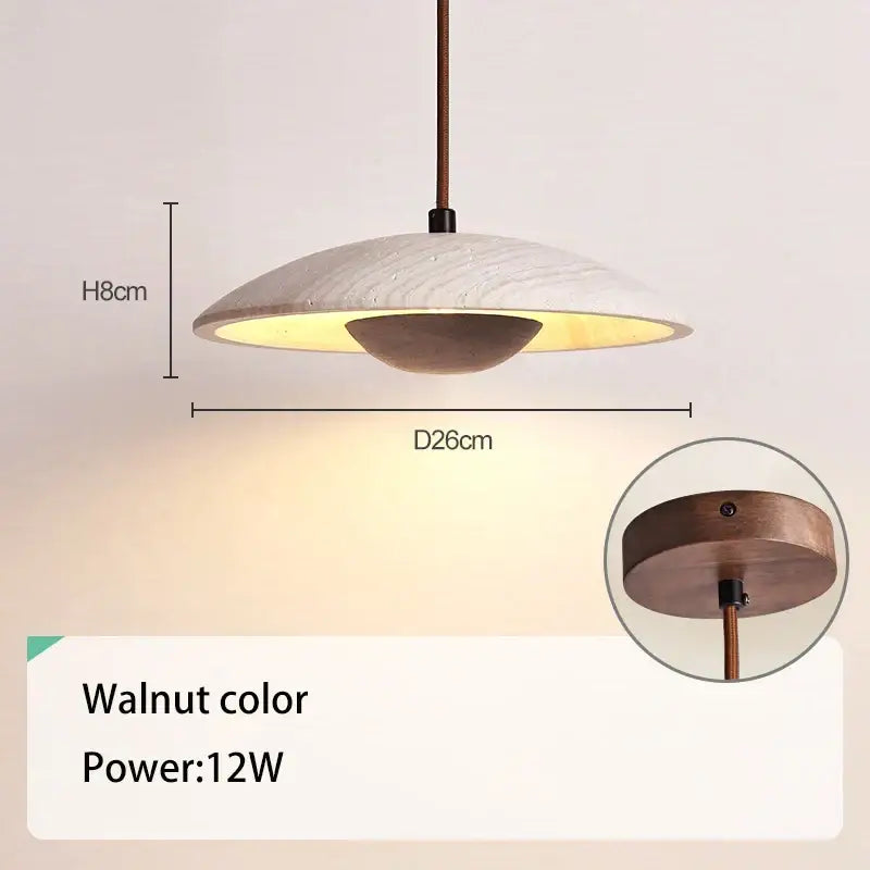 Danish cream stone wood chandelier bedroom pendant light