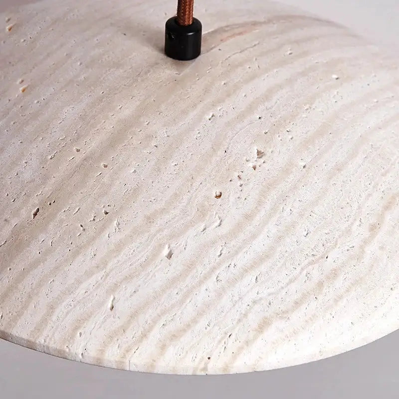 Danish cream stone wood chandelier bedroom pendant light