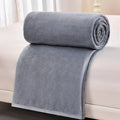 Dark gray & light gray cozy flannel blanket living room sofa cover