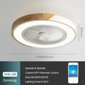 Modern white & light wood circular ceiling fan light living room