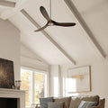 Industrial vintage wood ceiling fan living room brushed steel hub
