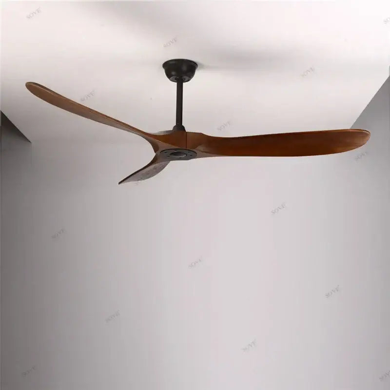 Vintage wood ceiling fan with remote control living room 60 inch