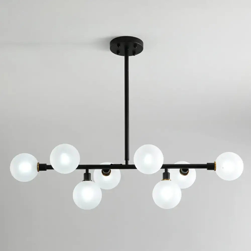 Black nordic globe amber glass chandelier dining room pendant light