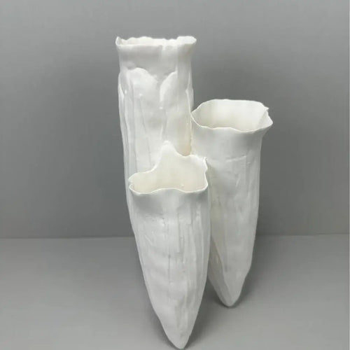 Abstract white coral reef ceramic vase triangle living room decor
