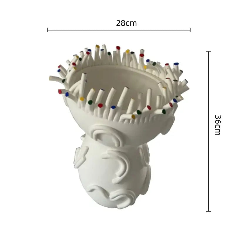 Abstract coral shapes white ceramic head flower pot living room decor